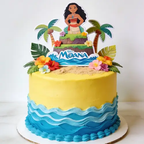 Stunning Yellow Cake with Blue Buttercream Waves