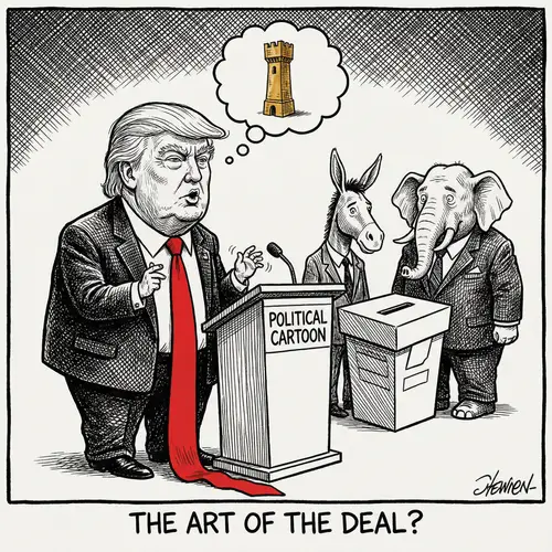 Political Cartoon Featuring President Trump