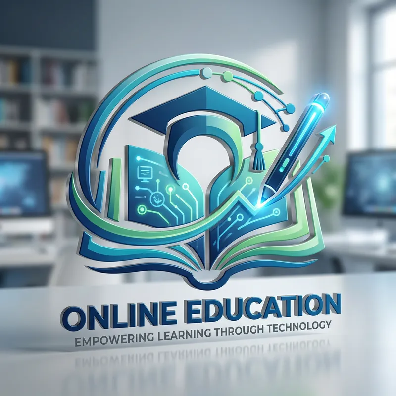 Innovative 3D Online Education Logo Design