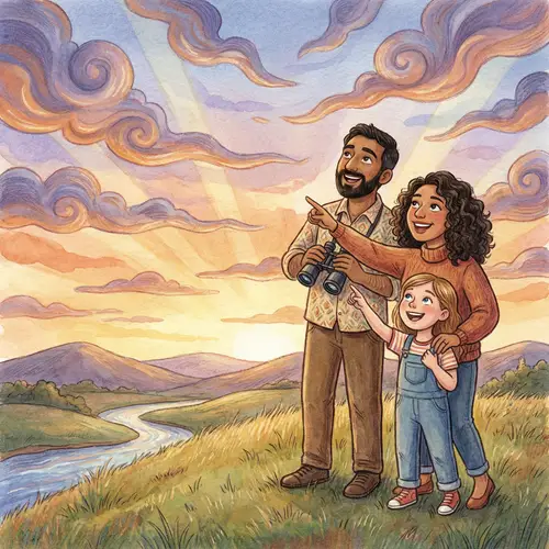 Multicultural Family Enjoying Serene Natural Setting