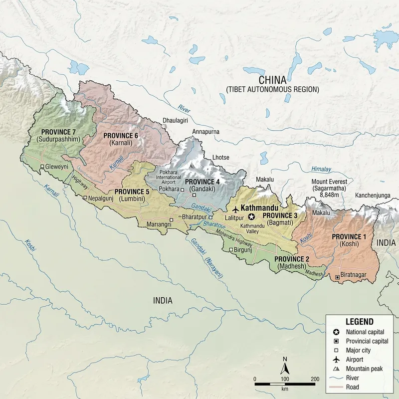 Map of Nepal: Geographic Visualization and Features