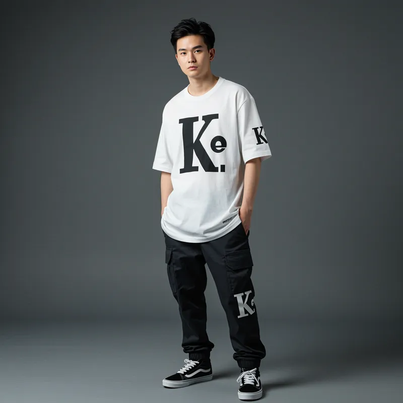 Unique Shorts with Reversed K and E Logo