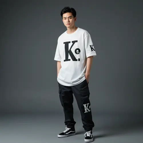 Unique Shorts with Reversed K and E Logo