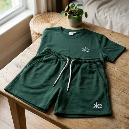 Unique Shorts with Reversed K and E Logo