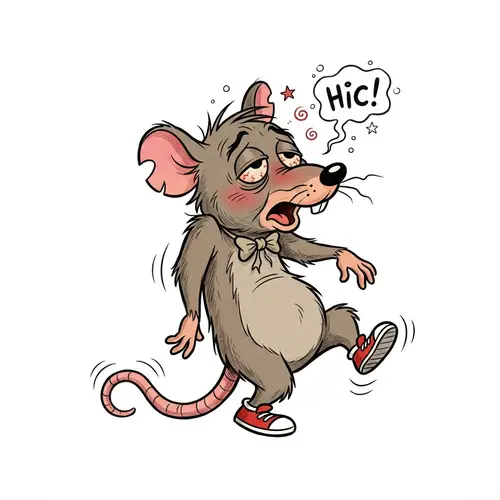 Funny Drunk Rat Illustration Inspired by Tom and Jerry