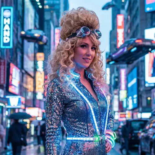 Cyberpunk Retro-Futurist Blonde Bombshell | Futuristic Portrait
