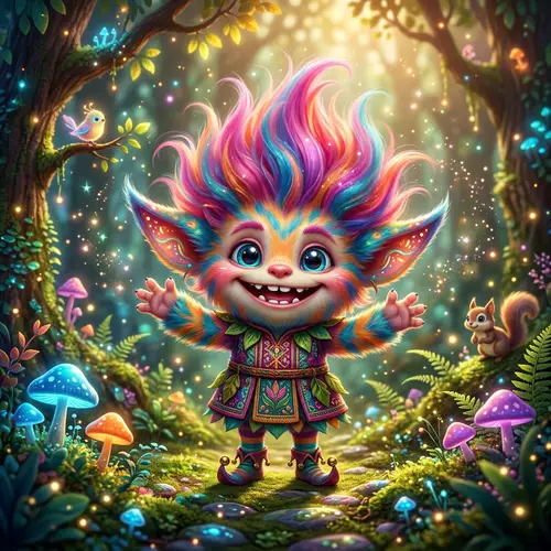 Friendly Troll from the Movie: Colorful and Fun