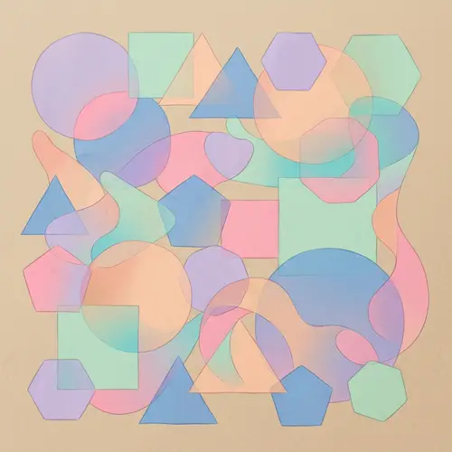 Abstract Geometric Shapes in Pastel Colors: Visual Symphony