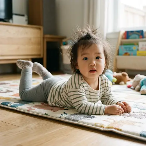 Curious Toddler Girl Prone Pose – Adorable Moments