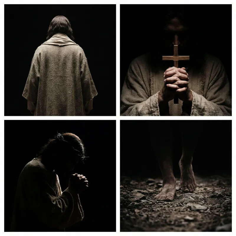 Jesus Images Without Face on Black Background