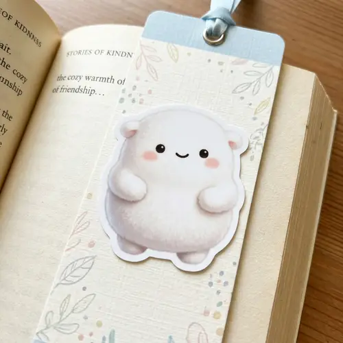 Lovable Chibi Style Character for Bookmark Sticker