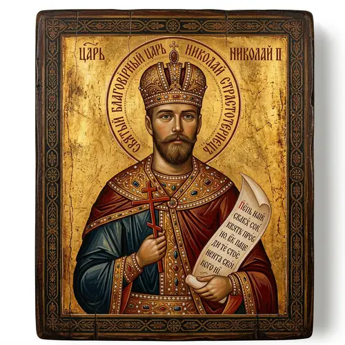 Tsar Nicholas II Icon - Byzantine Style Artwork