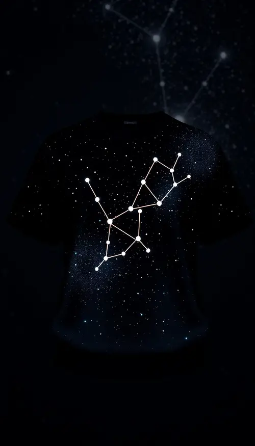 Stylish Short-Sleeve Sweater with Orion Constellation