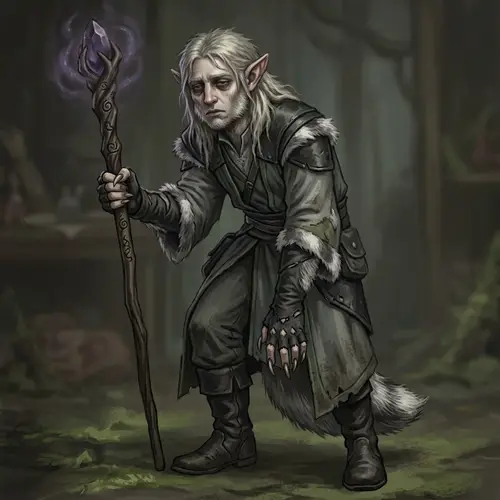 Seraphil Nocturne: Elven Warlock of Sloth - D&D Character Illustration