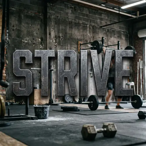 Inspirational Text Design: Strive
