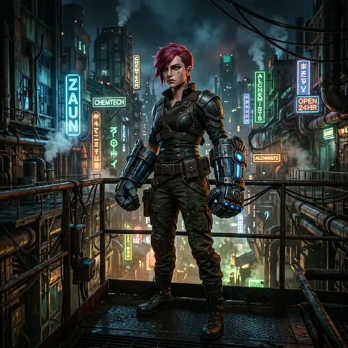 Vi | League of Legends | Short Pink Hair | Zaun