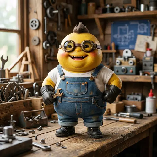 Cheerful Minion - Bright Yellow Imaginary Character