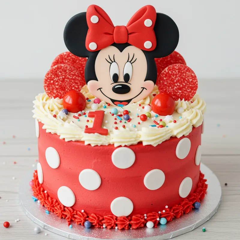 Minnie Mouse Themed 8 Inch Smash Cake