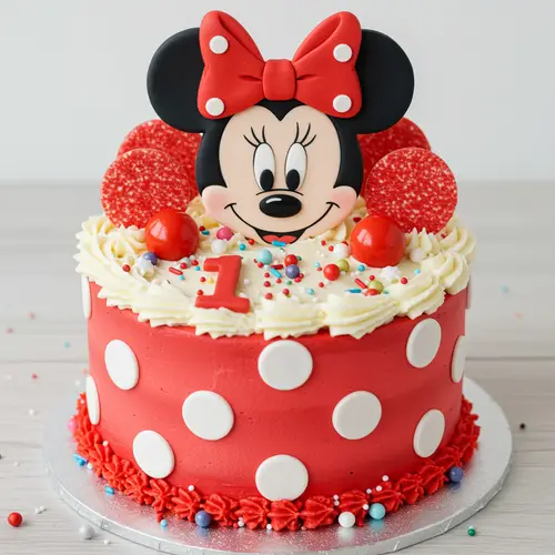 Minnie Mouse Themed 8 Inch Smash Cake