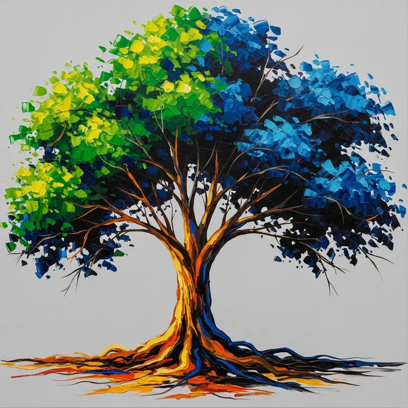 Abstract Tree Painting Art for Home Decor