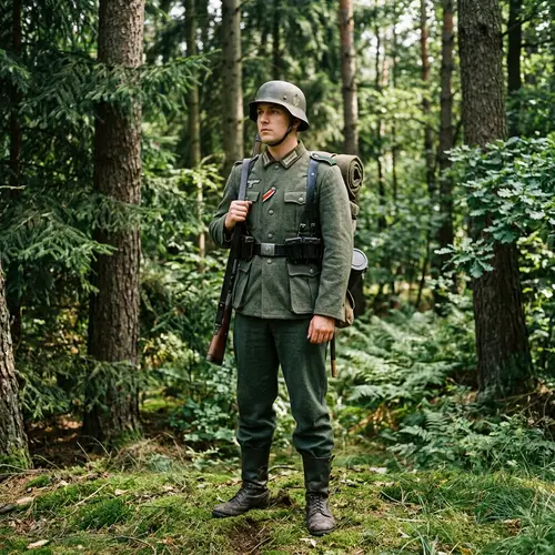 German Nationalist Soldier in Traditional Military Gear