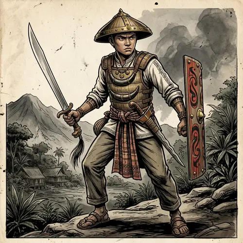 17-Year-Old Filipino Warrior: Traditional Attire & Local-Inspired Armor
