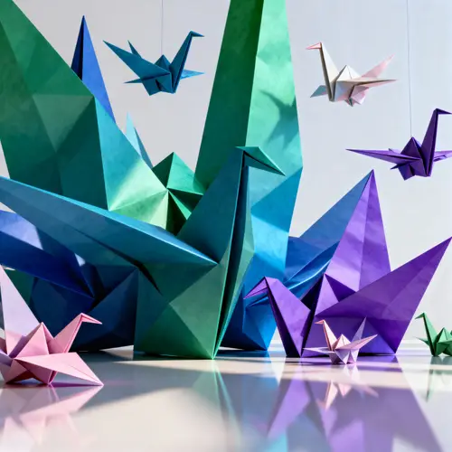 Stunning 3D Abstract Origami Art Scene