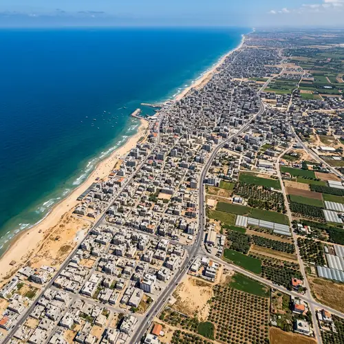 Aerial View of Gaza Strip | Urban Areas, Beaches & More