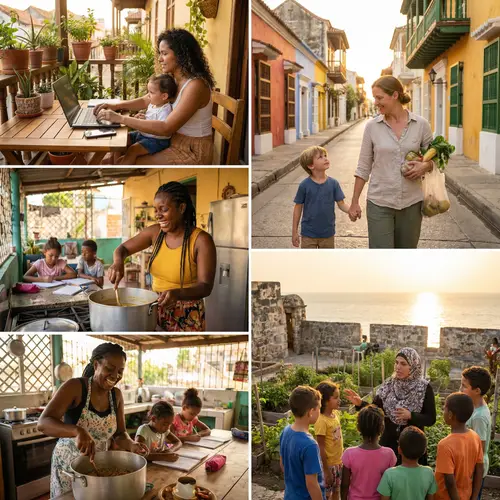 Single Mothers in Cartagena Balancing Work & Home Life