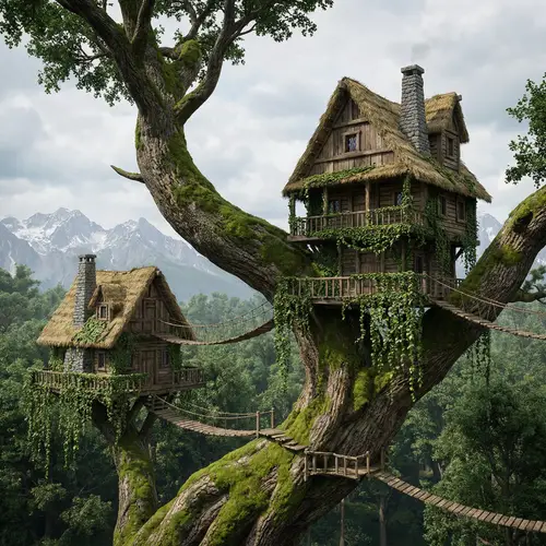 Majestic Medieval Treehouse in the Mountains