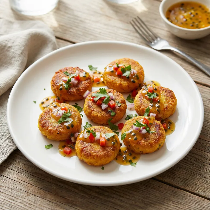 Gourmet Mini Pumpkin Disks with Passion Fruit Vinaigrette