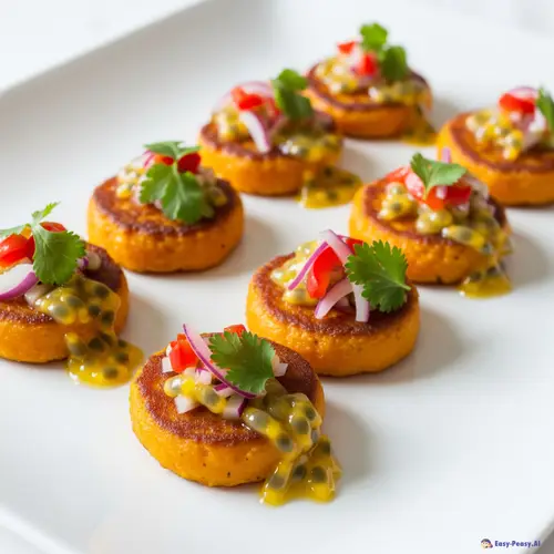 Gourmet Mini Pumpkin Disks with Passion Fruit Vinaigrette
