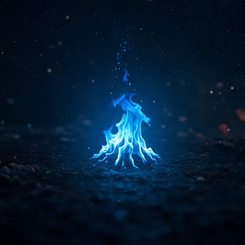 Mystical Blue Flame Fantasy Background