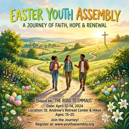 Easter Youth Assembly Poster: The Road to Emmaus Inspiration