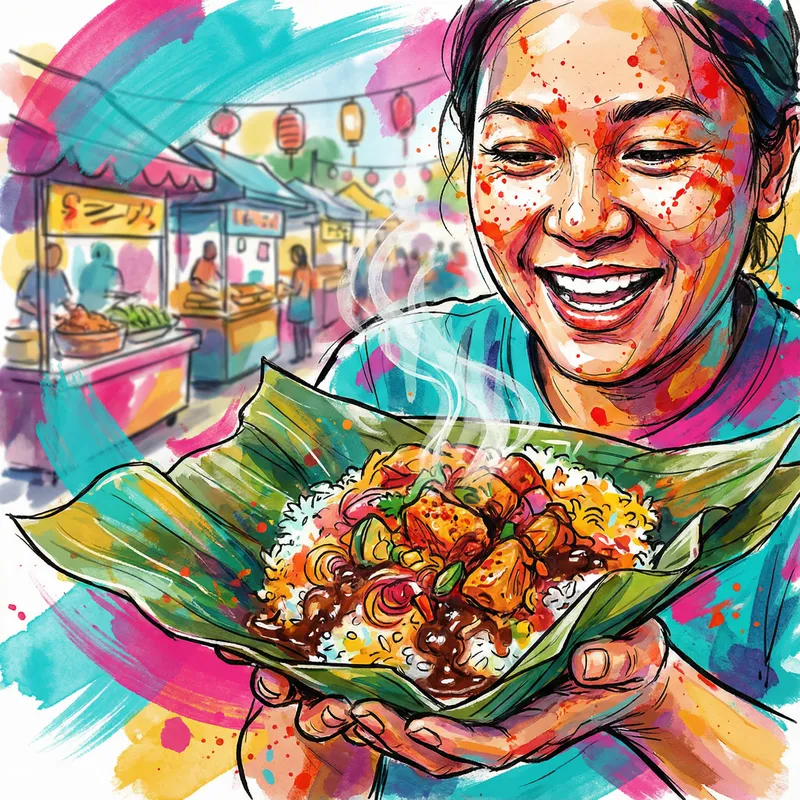 Joyful Nasi Cokot: Vibrant Indonesian Culinary Art