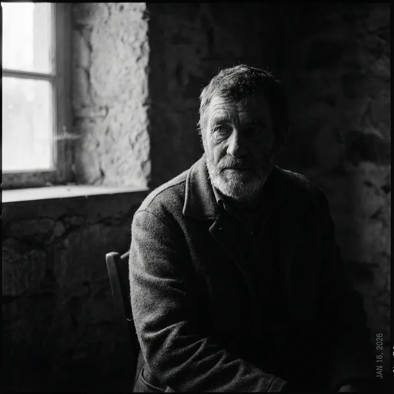 Ultra-Realistic Portrait of a Man in B&W Ultra-Realistic Portrait of a Man in B&W