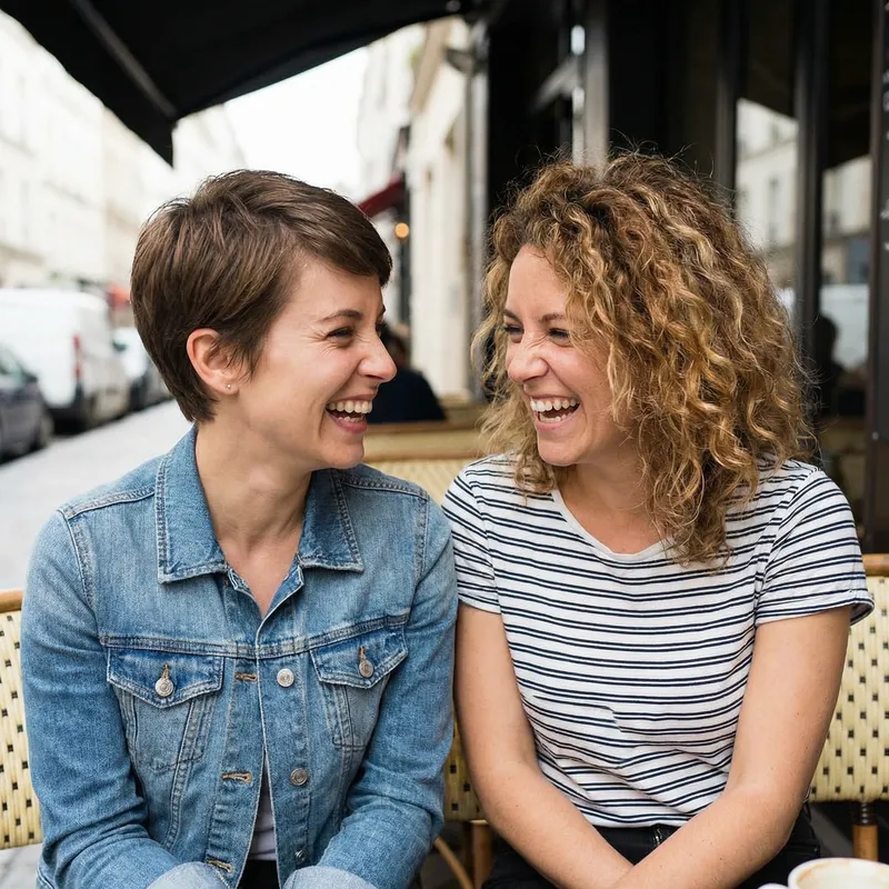 Friends Laughing Together - A Joyful Moment