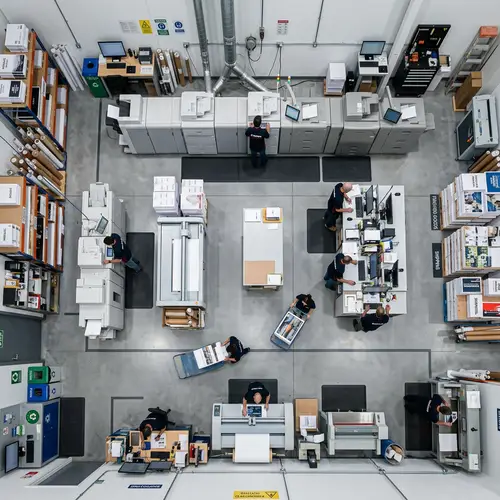 High-End Digital Print Shop with Organized Layout