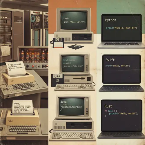 Evolution of Programming Languages in Nostalgic Retro Style