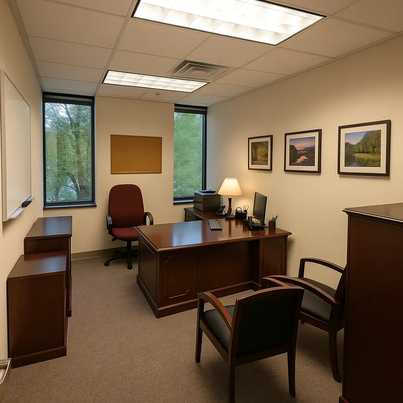 Stylish Desk Setup with Lamp and Organizers