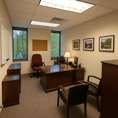 Stylish Desk Setup with Lamp and Organizers