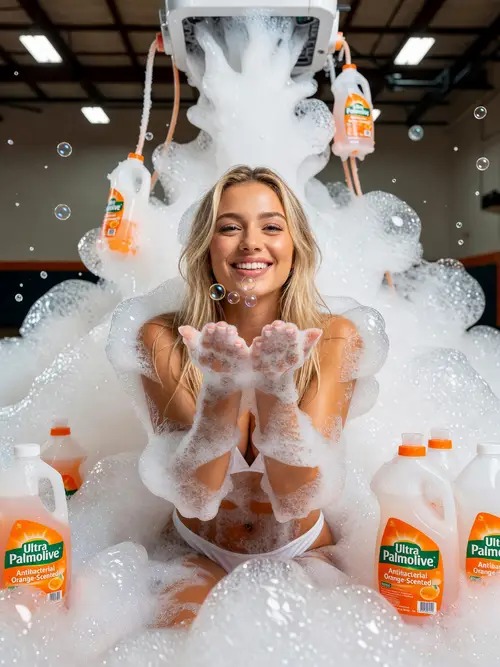 Foam Party Photoshoot: Fun and Flirty Moments