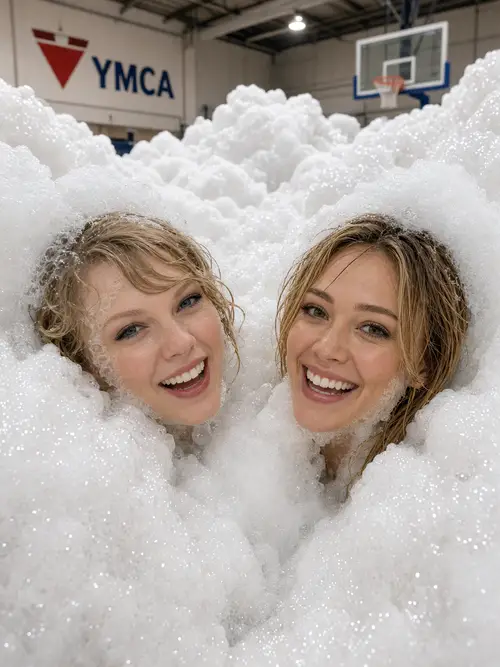 Taylor Swift & Hilary Duff Foam Party Fun!