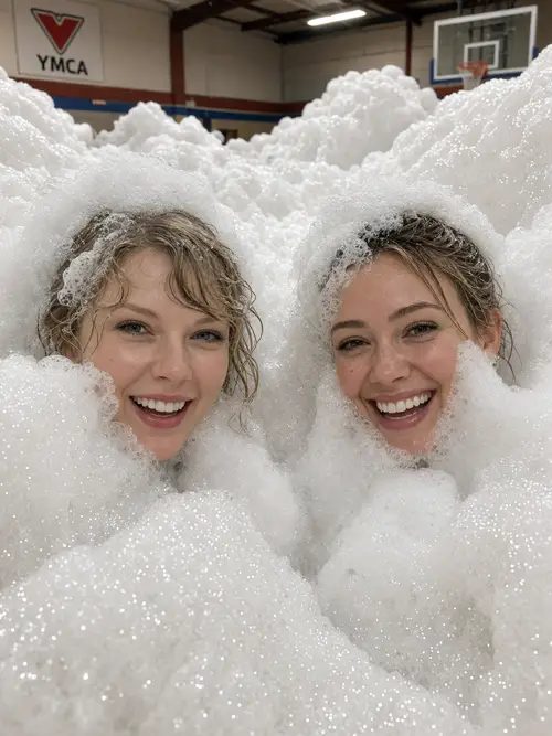 Taylor Swift & Hilary Duff at Epic Foam Party