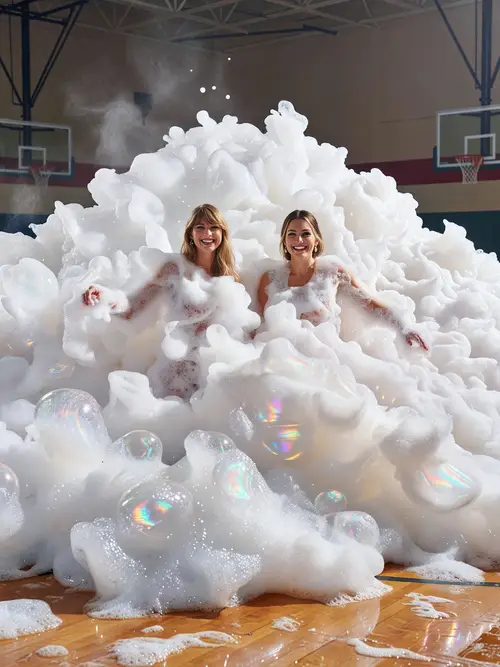 Taylor Swift & Hilary Duff: Foam Party Fun