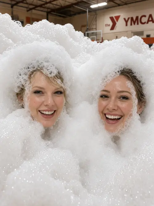 Taylor Swift & Hilary Duff at YMCA Foam Party