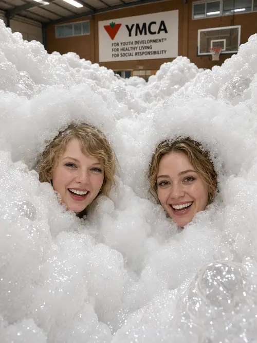 Taylor Swift & Hilary Duff: Fun Foam Party Photoshoot