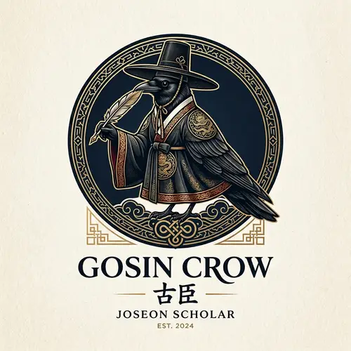 Crow in Scholar's Attire: Korean Joseon Era Logo Design