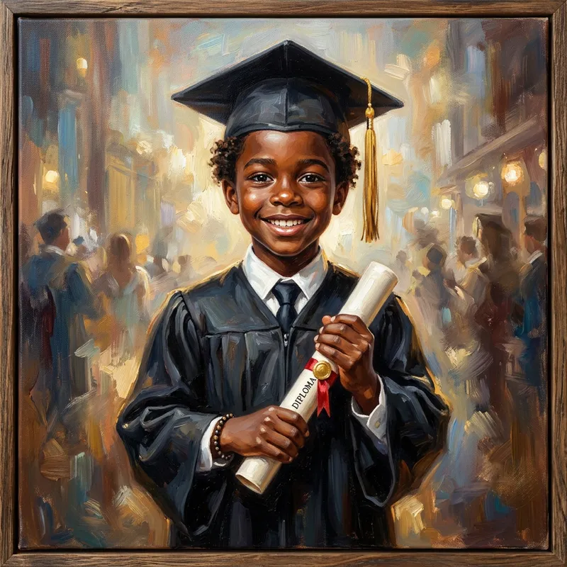 African Boy Graduating Portrait