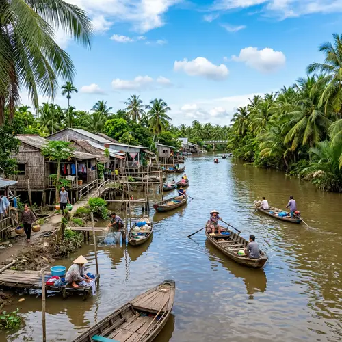 Scenic Ben Tre Riverside Village in Dong Khoi, Vietnam